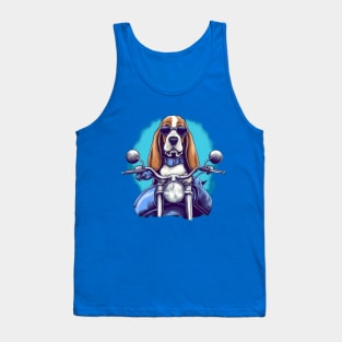 Cute dog cartoon biker driving gift ideas Tank Top